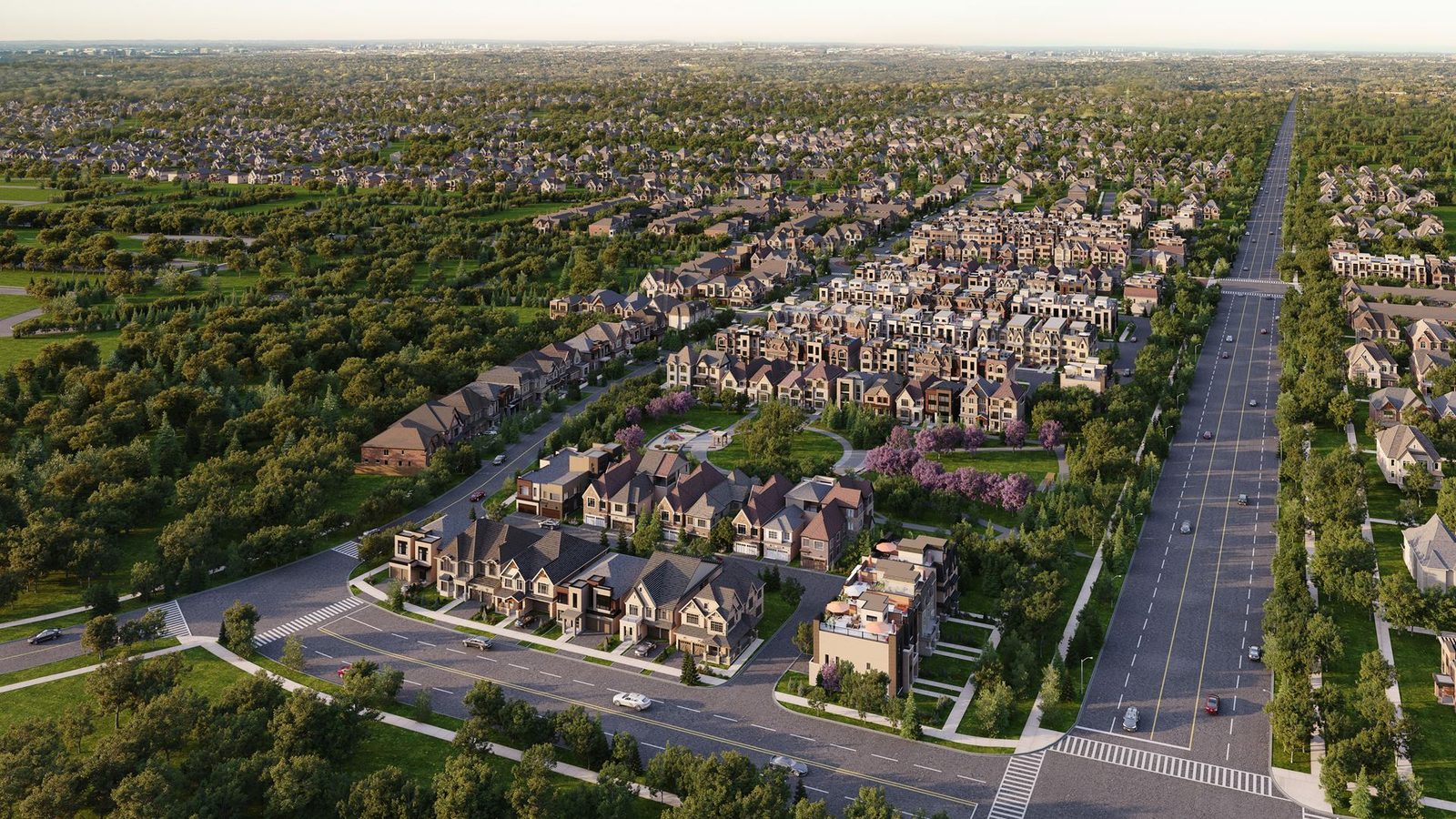 Aerial rendering of the Union Village community