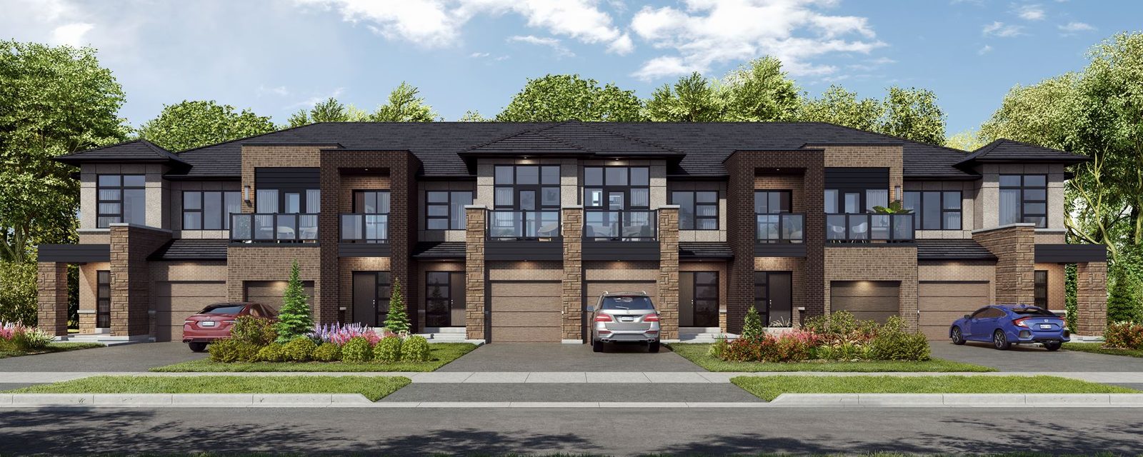 Contemporary townhome rendering